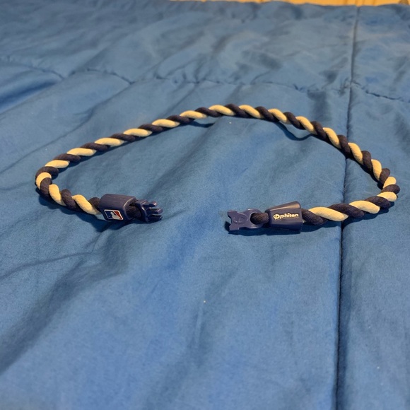 Phiten Navy and White Tornado MLB Necklace - Picture 3 of 3